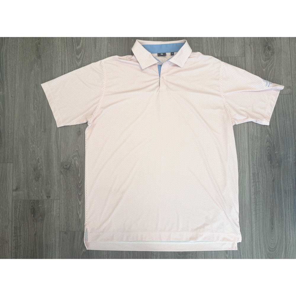 FootJoy Golf Polo XL Orange White Diamond Pattern Vaaler Creek Golf Club